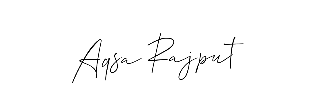 How to make Aqsa Rajput name signature. Use Allison_Script style for creating short signs online. This is the latest handwritten sign. Aqsa Rajput signature style 2 images and pictures png