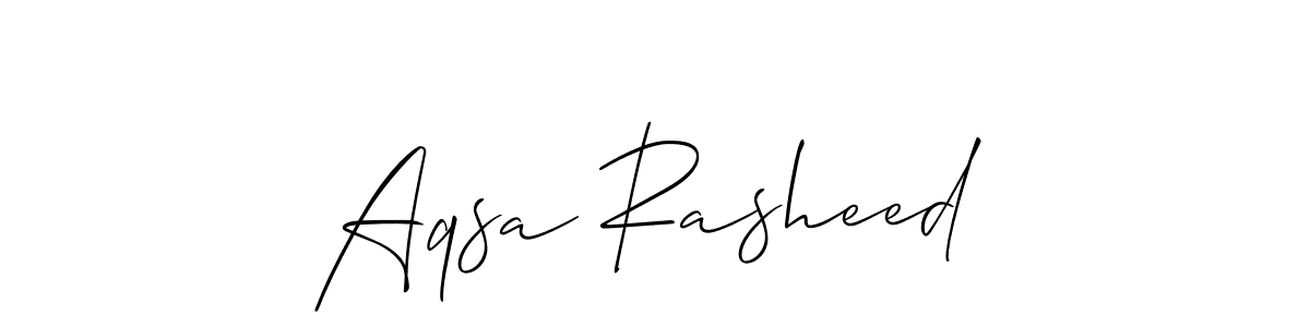Design your own signature with our free online signature maker. With this signature software, you can create a handwritten (Allison_Script) signature for name Aqsa Rasheed. Aqsa Rasheed signature style 2 images and pictures png