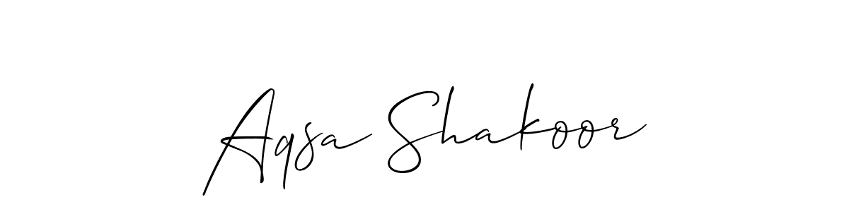 How to make Aqsa Shakoor signature? Allison_Script is a professional autograph style. Create handwritten signature for Aqsa Shakoor name. Aqsa Shakoor signature style 2 images and pictures png