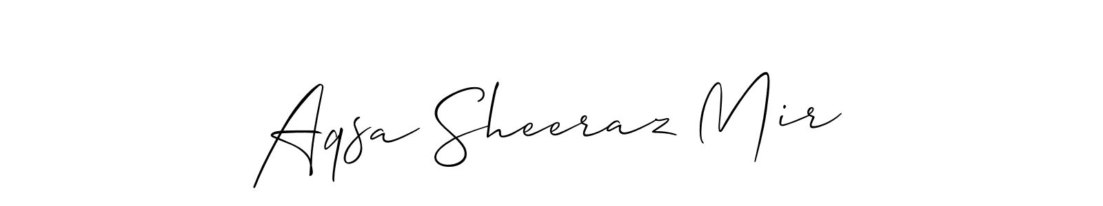 How to make Aqsa Sheeraz Mir name signature. Use Allison_Script style for creating short signs online. This is the latest handwritten sign. Aqsa Sheeraz Mir signature style 2 images and pictures png