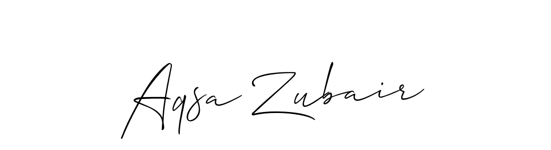 Allison_Script is a professional signature style that is perfect for those who want to add a touch of class to their signature. It is also a great choice for those who want to make their signature more unique. Get Aqsa Zubair name to fancy signature for free. Aqsa Zubair signature style 2 images and pictures png