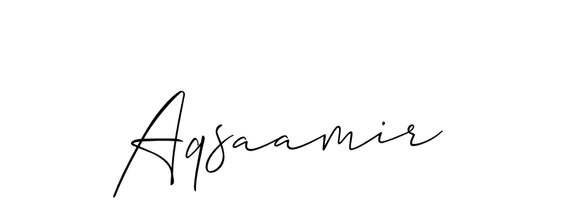 Allison_Script is a professional signature style that is perfect for those who want to add a touch of class to their signature. It is also a great choice for those who want to make their signature more unique. Get Aqsaamir name to fancy signature for free. Aqsaamir signature style 2 images and pictures png