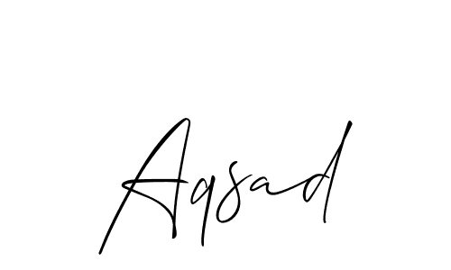 How to make Aqsad name signature. Use Allison_Script style for creating short signs online. This is the latest handwritten sign. Aqsad signature style 2 images and pictures png