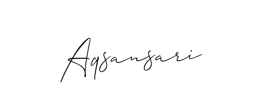 Aqsansari stylish signature style. Best Handwritten Sign (Allison_Script) for my name. Handwritten Signature Collection Ideas for my name Aqsansari. Aqsansari signature style 2 images and pictures png