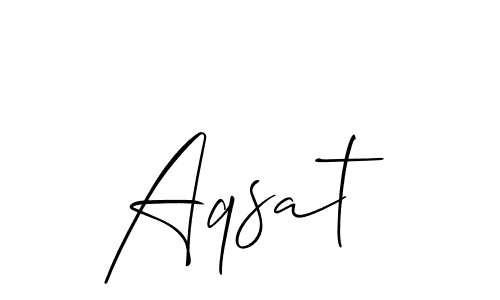 Make a beautiful signature design for name Aqsat. With this signature (Allison_Script) style, you can create a handwritten signature for free. Aqsat signature style 2 images and pictures png