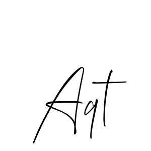Create a beautiful signature design for name Aqt. With this signature (Allison_Script) fonts, you can make a handwritten signature for free. Aqt signature style 2 images and pictures png