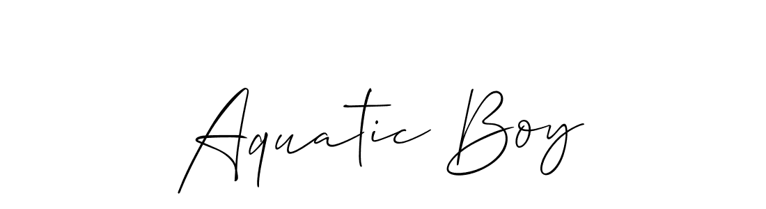 Aquatic Boy stylish signature style. Best Handwritten Sign (Allison_Script) for my name. Handwritten Signature Collection Ideas for my name Aquatic Boy. Aquatic Boy signature style 2 images and pictures png