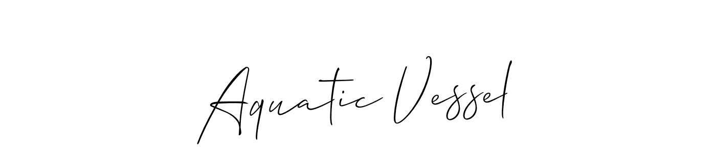 Allison_Script is a professional signature style that is perfect for those who want to add a touch of class to their signature. It is also a great choice for those who want to make their signature more unique. Get Aquatic Vessel name to fancy signature for free. Aquatic Vessel signature style 2 images and pictures png