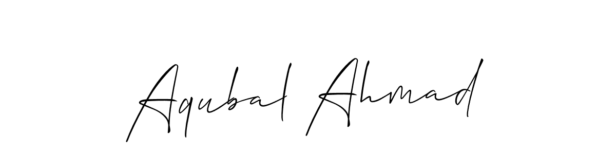 Design your own signature with our free online signature maker. With this signature software, you can create a handwritten (Allison_Script) signature for name Aqubal Ahmad. Aqubal Ahmad signature style 2 images and pictures png