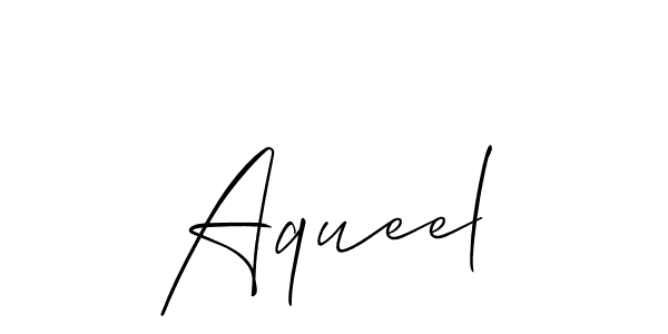 Aqueel stylish signature style. Best Handwritten Sign (Allison_Script) for my name. Handwritten Signature Collection Ideas for my name Aqueel. Aqueel signature style 2 images and pictures png