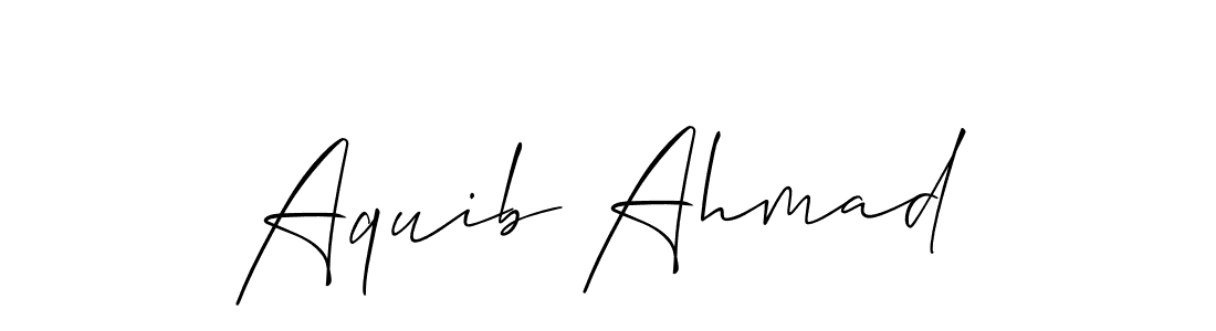 How to make Aquib Ahmad name signature. Use Allison_Script style for creating short signs online. This is the latest handwritten sign. Aquib Ahmad signature style 2 images and pictures png