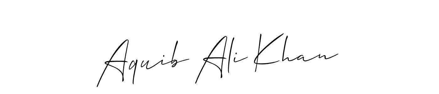 Also we have Aquib Ali Khan name is the best signature style. Create professional handwritten signature collection using Allison_Script autograph style. Aquib Ali Khan signature style 2 images and pictures png
