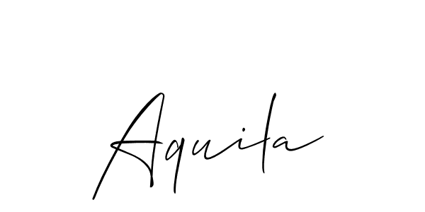 Design your own signature with our free online signature maker. With this signature software, you can create a handwritten (Allison_Script) signature for name Aquila. Aquila signature style 2 images and pictures png