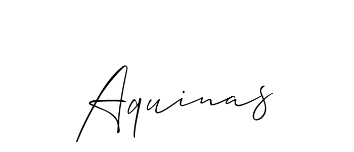 Design your own signature with our free online signature maker. With this signature software, you can create a handwritten (Allison_Script) signature for name Aquinas. Aquinas signature style 2 images and pictures png