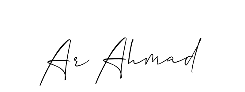 Make a beautiful signature design for name Ar Ahmad. With this signature (Allison_Script) style, you can create a handwritten signature for free. Ar Ahmad signature style 2 images and pictures png