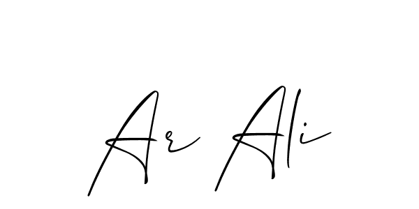 Also we have Ar Ali name is the best signature style. Create professional handwritten signature collection using Allison_Script autograph style. Ar Ali signature style 2 images and pictures png