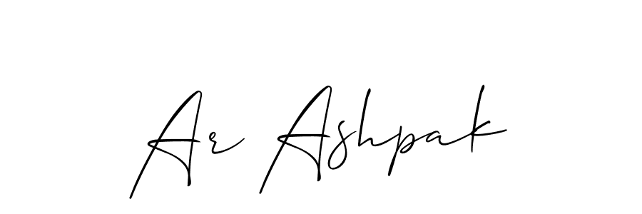How to make Ar Ashpak signature? Allison_Script is a professional autograph style. Create handwritten signature for Ar Ashpak name. Ar Ashpak signature style 2 images and pictures png