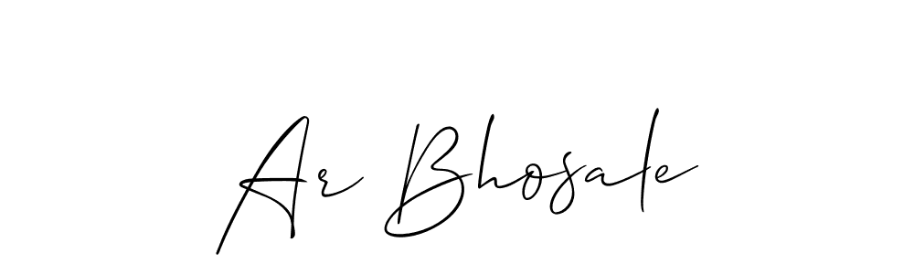 It looks lik you need a new signature style for name Ar Bhosale. Design unique handwritten (Allison_Script) signature with our free signature maker in just a few clicks. Ar Bhosale signature style 2 images and pictures png