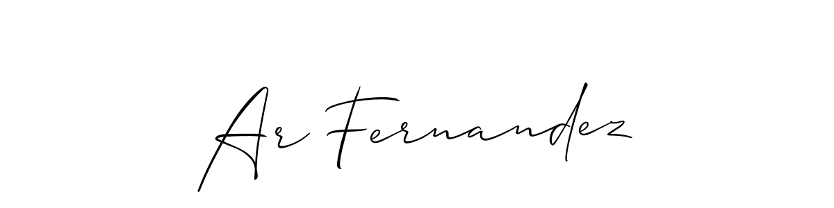 Design your own signature with our free online signature maker. With this signature software, you can create a handwritten (Allison_Script) signature for name Ar Fernandez. Ar Fernandez signature style 2 images and pictures png