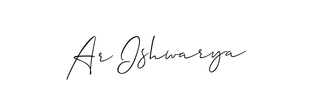 You should practise on your own different ways (Allison_Script) to write your name (Ar Ishwarya) in signature. don't let someone else do it for you. Ar Ishwarya signature style 2 images and pictures png
