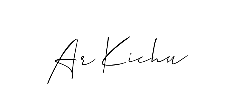 It looks lik you need a new signature style for name Ar Kichu. Design unique handwritten (Allison_Script) signature with our free signature maker in just a few clicks. Ar Kichu signature style 2 images and pictures png