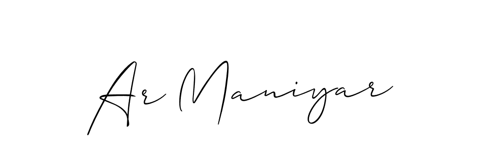 Also we have Ar Maniyar name is the best signature style. Create professional handwritten signature collection using Allison_Script autograph style. Ar Maniyar signature style 2 images and pictures png