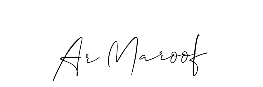 Design your own signature with our free online signature maker. With this signature software, you can create a handwritten (Allison_Script) signature for name Ar Maroof. Ar Maroof signature style 2 images and pictures png