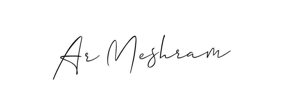 Allison_Script is a professional signature style that is perfect for those who want to add a touch of class to their signature. It is also a great choice for those who want to make their signature more unique. Get Ar Meshram name to fancy signature for free. Ar Meshram signature style 2 images and pictures png