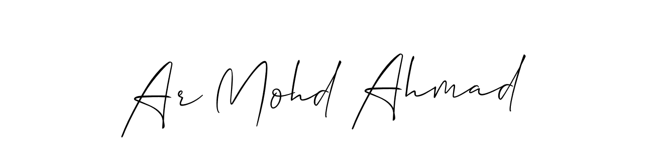 The best way (Allison_Script) to make a short signature is to pick only two or three words in your name. The name Ar Mohd Ahmad include a total of six letters. For converting this name. Ar Mohd Ahmad signature style 2 images and pictures png