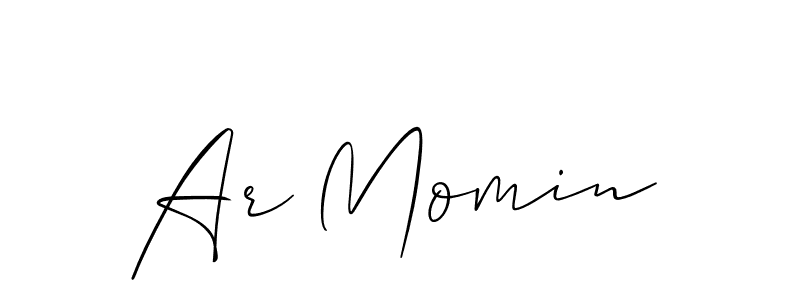 Also we have Ar Momin name is the best signature style. Create professional handwritten signature collection using Allison_Script autograph style. Ar Momin signature style 2 images and pictures png