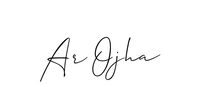 if you are searching for the best signature style for your name Ar Ojha. so please give up your signature search. here we have designed multiple signature styles  using Allison_Script. Ar Ojha signature style 2 images and pictures png