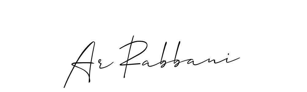 How to make Ar Rabbani signature? Allison_Script is a professional autograph style. Create handwritten signature for Ar Rabbani name. Ar Rabbani signature style 2 images and pictures png