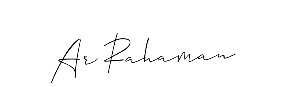 How to Draw Ar Rahaman signature style? Allison_Script is a latest design signature styles for name Ar Rahaman. Ar Rahaman signature style 2 images and pictures png