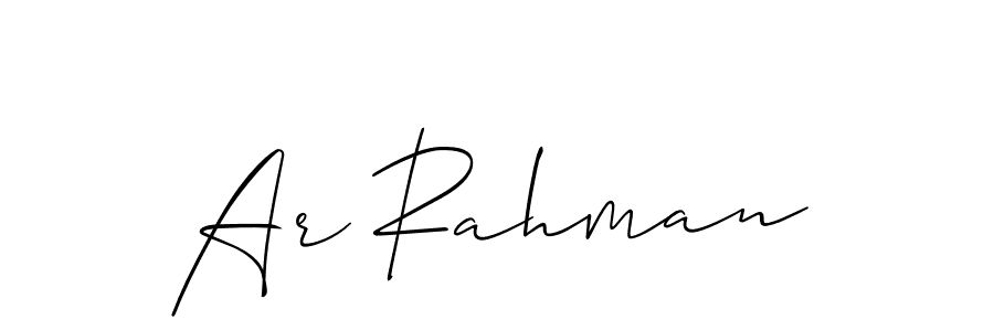 Also we have Ar Rahman name is the best signature style. Create professional handwritten signature collection using Allison_Script autograph style. Ar Rahman signature style 2 images and pictures png