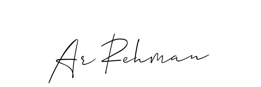 Also we have Ar Rehman name is the best signature style. Create professional handwritten signature collection using Allison_Script autograph style. Ar Rehman signature style 2 images and pictures png