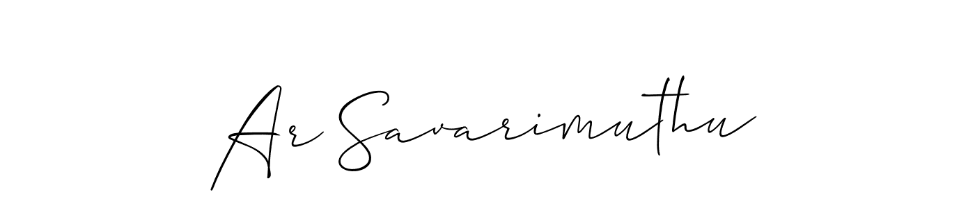 Make a beautiful signature design for name Ar Savarimuthu. With this signature (Allison_Script) style, you can create a handwritten signature for free. Ar Savarimuthu signature style 2 images and pictures png