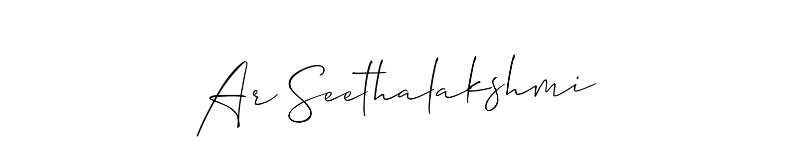 Design your own signature with our free online signature maker. With this signature software, you can create a handwritten (Allison_Script) signature for name Ar Seethalakshmi. Ar Seethalakshmi signature style 2 images and pictures png