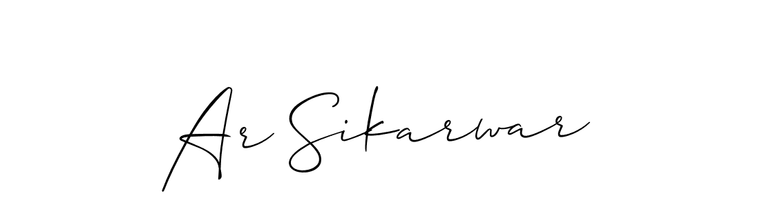 The best way (Allison_Script) to make a short signature is to pick only two or three words in your name. The name Ar Sikarwar include a total of six letters. For converting this name. Ar Sikarwar signature style 2 images and pictures png