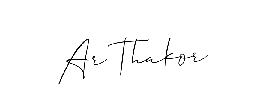 The best way (Allison_Script) to make a short signature is to pick only two or three words in your name. The name Ar Thakor include a total of six letters. For converting this name. Ar Thakor signature style 2 images and pictures png
