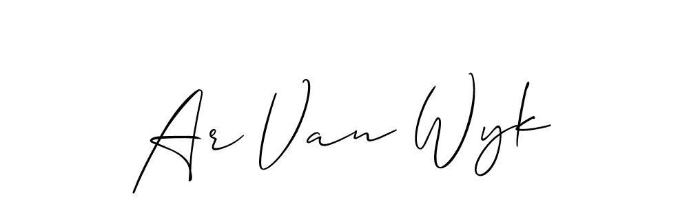 How to Draw Ar Van Wyk signature style? Allison_Script is a latest design signature styles for name Ar Van Wyk. Ar Van Wyk signature style 2 images and pictures png