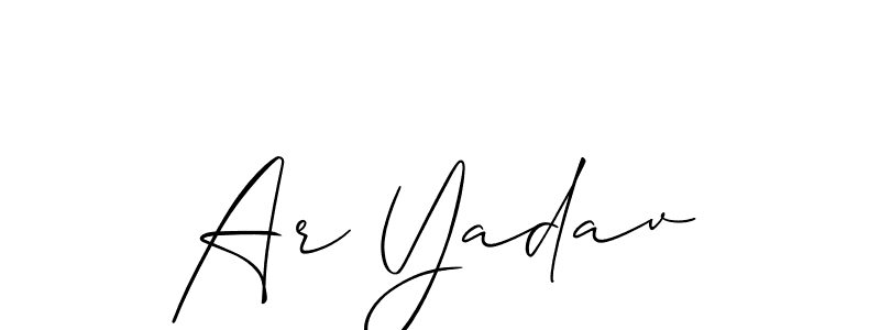 Make a beautiful signature design for name Ar Yadav. With this signature (Allison_Script) style, you can create a handwritten signature for free. Ar Yadav signature style 2 images and pictures png