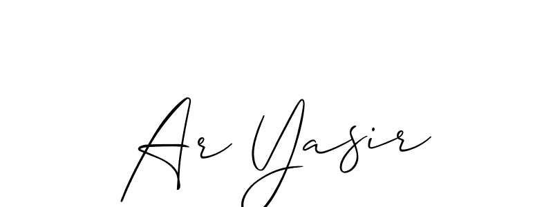 Create a beautiful signature design for name Ar Yasir. With this signature (Allison_Script) fonts, you can make a handwritten signature for free. Ar Yasir signature style 2 images and pictures png