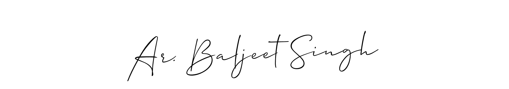 Make a beautiful signature design for name Ar. Baljeet Singh. With this signature (Allison_Script) style, you can create a handwritten signature for free. Ar. Baljeet Singh signature style 2 images and pictures png