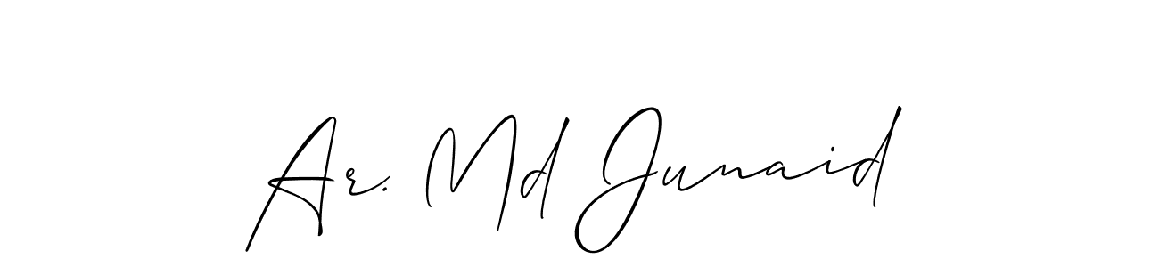 Similarly Allison_Script is the best handwritten signature design. Signature creator online .You can use it as an online autograph creator for name Ar. Md Junaid. Ar. Md Junaid signature style 2 images and pictures png