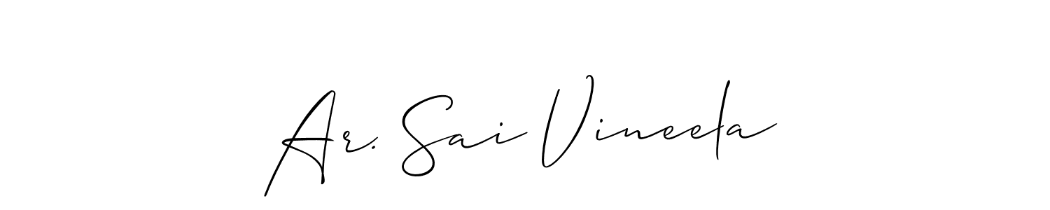 See photos of Ar. Sai Vineela official signature by Spectra . Check more albums & portfolios. Read reviews & check more about Allison_Script font. Ar. Sai Vineela signature style 2 images and pictures png