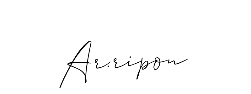 Ar.ripon stylish signature style. Best Handwritten Sign (Allison_Script) for my name. Handwritten Signature Collection Ideas for my name Ar.ripon. Ar.ripon signature style 2 images and pictures png