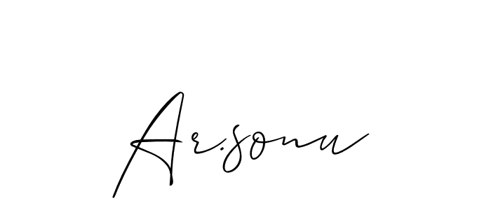 Make a beautiful signature design for name Ar.sonu. With this signature (Allison_Script) style, you can create a handwritten signature for free. Ar.sonu signature style 2 images and pictures png