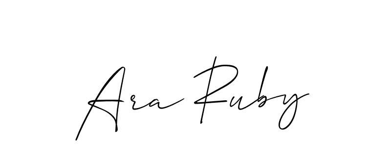 Also we have Ara Ruby name is the best signature style. Create professional handwritten signature collection using Allison_Script autograph style. Ara Ruby signature style 2 images and pictures png