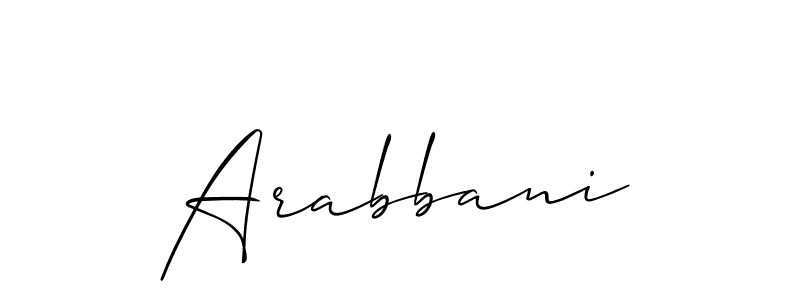 Create a beautiful signature design for name Arabbani. With this signature (Allison_Script) fonts, you can make a handwritten signature for free. Arabbani signature style 2 images and pictures png