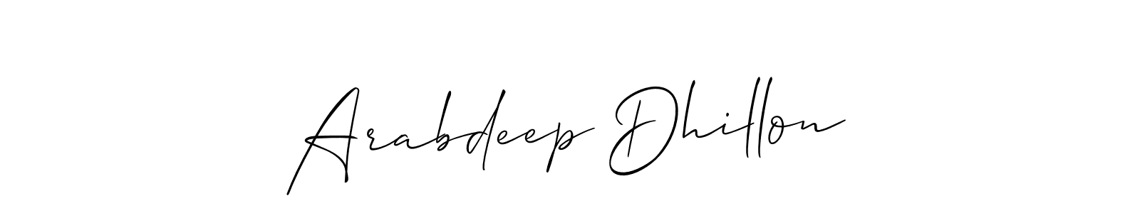 You should practise on your own different ways (Allison_Script) to write your name (Arabdeep Dhillon) in signature. don't let someone else do it for you. Arabdeep Dhillon signature style 2 images and pictures png